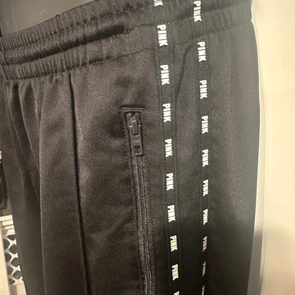 Victoria Secret “Pink” Womens Black Track Pants - Picture 2 of 7